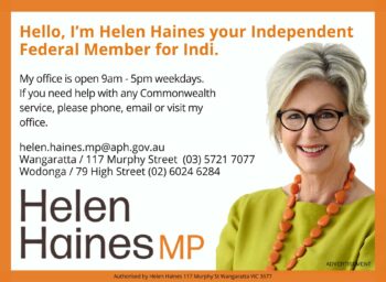 Dr Helen Haines MP Independent Federal Member for Indi